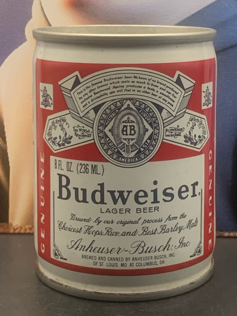 Vintage Beer Can Budweiser Bud 8 Ounce Empty Steel Can Anheuser Busch